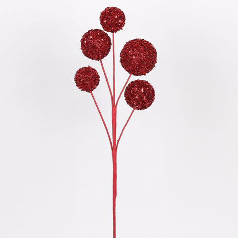 5.5"*2.5"*18"H Christmas Glitter Ball Pick