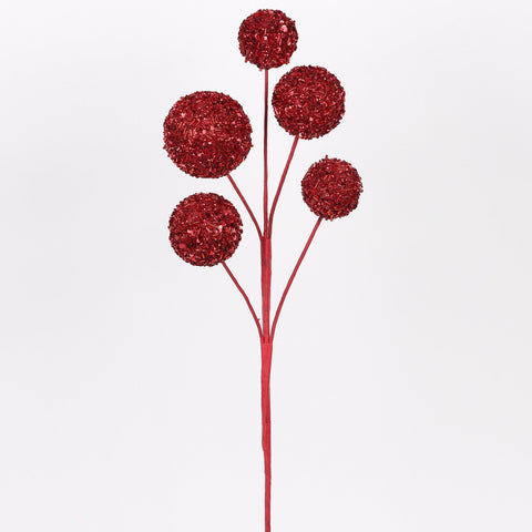5.5"*2.5"*18"H Christmas Glitter Ball Branch