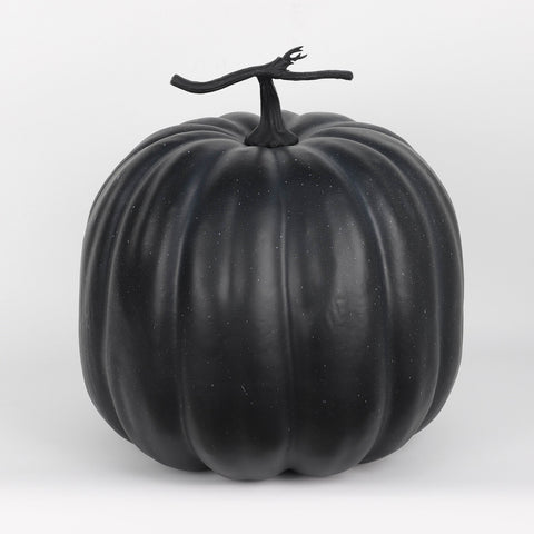 Black Spooky 14.5 Inch Pumpkin Halloween Decoration