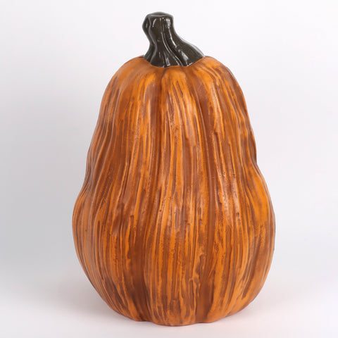 14" Scary Jack-o'-Lantern Decor | Light-Up Halloween Pumpkin Prop | Haunted Outdoor/Indoor