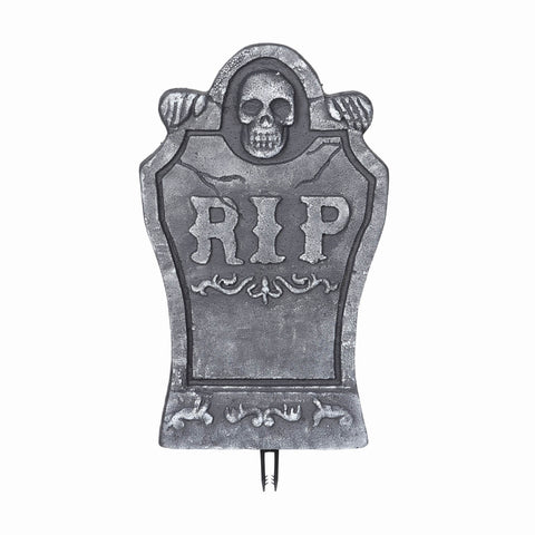 Halloween RIP Skulls Tombstones: Spooky Graveyard Decoration Set