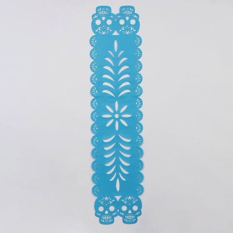 Day of the Dead Light Blue Papel Picado Table Runner
