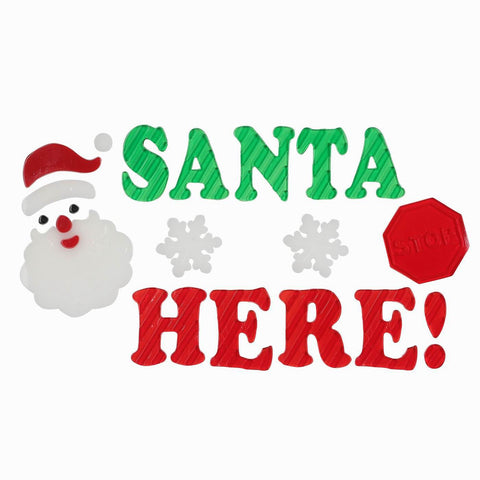 SS HL 12 X 6IN SANTA HERE GC