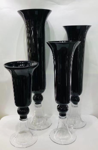 16.5*50Cm Black Glass Vase Decor