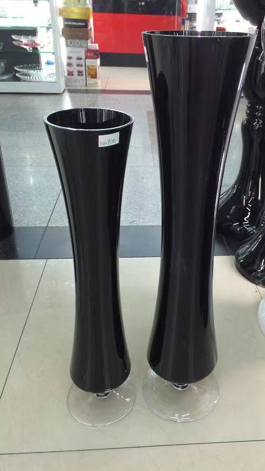 15*60Cm Black Glass Vase Decor