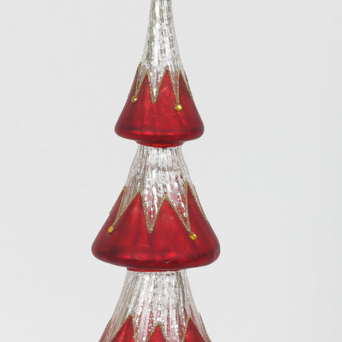 Christmas 4.75*4.75*16.25''Glass Tree Décor W/Lite