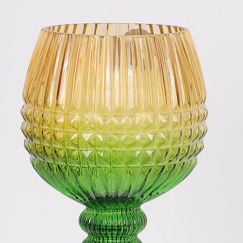 Set Of 2 Glass Candle Holder | Glass Vase | Table Centerpiece