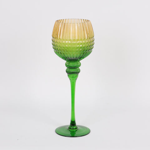Set Of 2 Glass Candle Holder | Glass Vase | Table Centerpiece