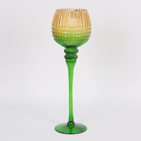 Set Of 2 Glass Candle Holder | Glass Vase | Table Centerpiece