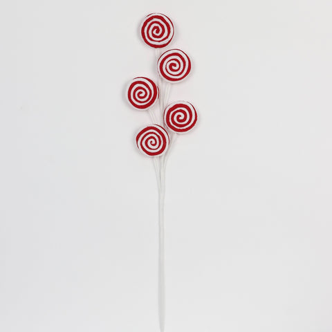 L:65Cmred/White Artificial Flower