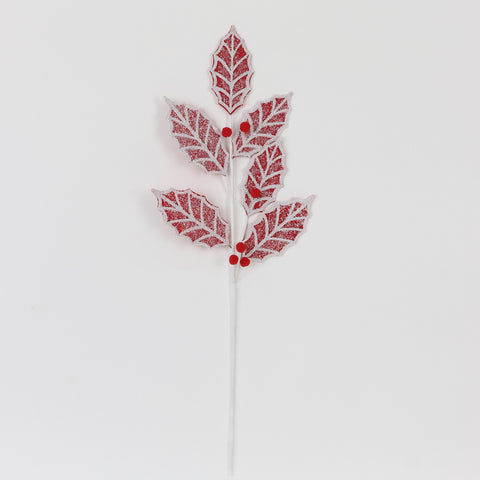 L:67Cmred/White Artificial Flower