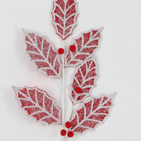 L:67Cmred/White Artificial Flower