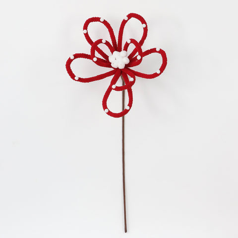 Dia:27Cmred/White Artificial Flower