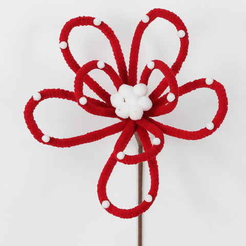 Dia:27Cmred/White Artificial Flower