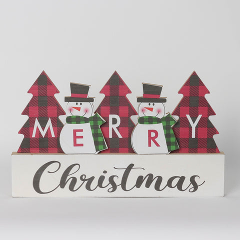 13.375*0.75*8.0'' Merry Christmas Sign Mdf Décor | Christmas Decor | Festive Holiday Decoration