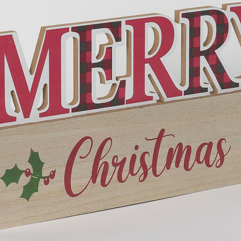 13.375*0.75*6.875''Merry Christmas Sign Mdf Décor | Christmas Decor | Festive Holiday Decoration