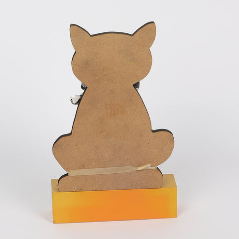 5.625*1.875*9.25‘’ Cat Halloween Countdown Table Deocr W/Mdf Base Décor