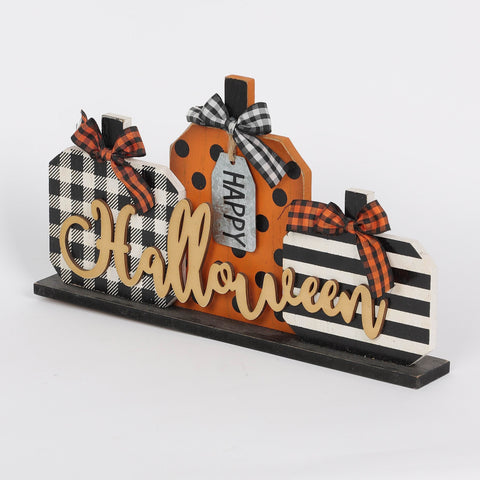 12*1.5*6.75‘’Happy Halloween Pumpkin Table Décor