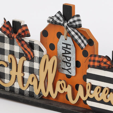 12*1.5*6.75‘’Happy Halloween Pumpkin Table Décor