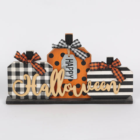 12*1.5*6.75‘’Happy Halloween Pumpkin Table Décor
