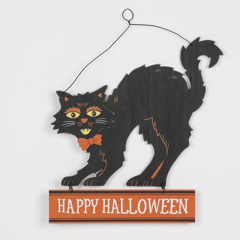 11*0.125*12‘’ Happy Halloween Cat Wall Hanger