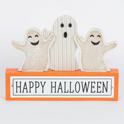 Halloween Ghost Table Décor with MDF Happy Halloween Base Décor