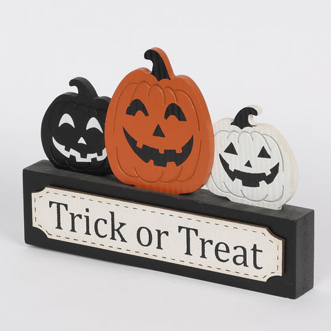 10*1.625*7.25‘’ Halloween Trick Or Treat Pumpkin Table Décor