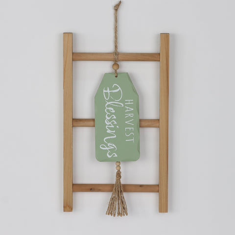 Harvest Ladder Décor with Harvest Blessings Quote
