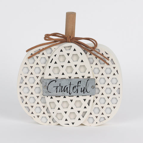 Harvest Grateful MDF Pumpkin Décor