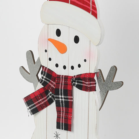 Christmas 9.25*2.75*17.25'' Mdf Snowman Décor W/Red Hat | Christmas Decor | Festive Holiday Decoration