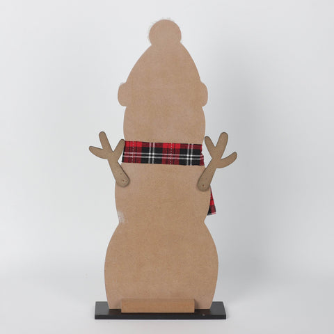 Christmas 9.25*2.75*19.25'' Mdf Snowman Décor W/Green Hat | Christmas Decor | Festive Holiday Decoration