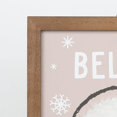 Christmas 10.5*0.5*13.0'' Mdf Believe Sign W/Snowman Wall Hanger | Christmas Decor | Festive Holiday Decoration