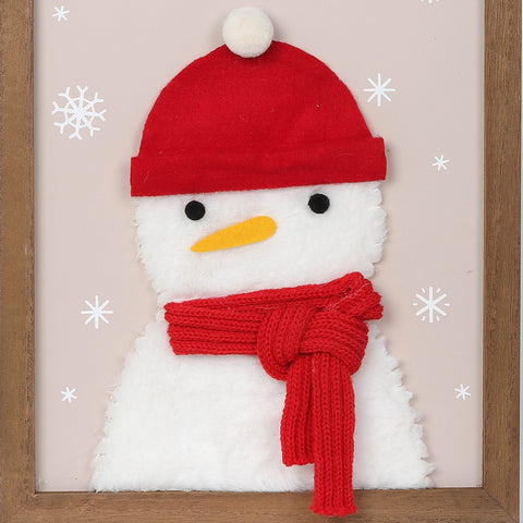 Christmas 10.5*0.5*13.0''Mdf W/Snowman Wall Hanger | Christmas Decor | Festive Holiday Decoration