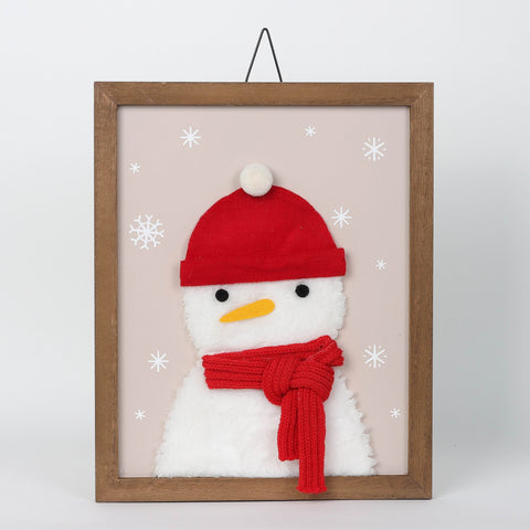 Christmas 10.5*0.5*13.0''Mdf W/Snowman Wall Hanger | Christmas Decor | Festive Holiday Decoration