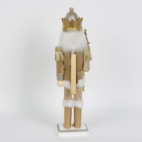 15" Champagne Nutcracker With Tree:Gold:Medium (9" - 11")