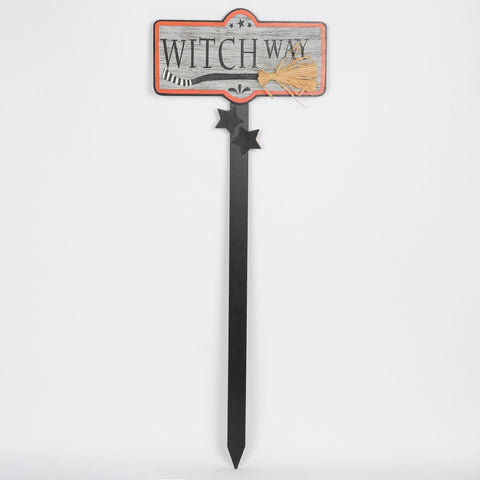 13.12*0.125*35.75'' Halloween Witch Way Mdf Décor