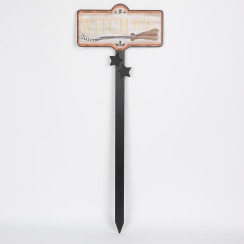 13.12*0.125*35.75''Halloween Witch Way Mdf Décor