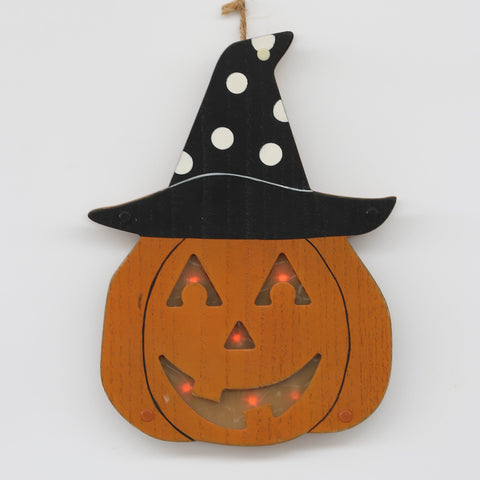 8.5*0.75*11.37‘’ Halloween Pumpkin Ghost Décor W/Lite