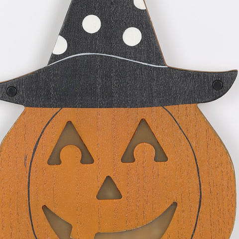 8.5*0.75*11.37‘’ Halloween Pumpkin Ghost Décor W/Lite