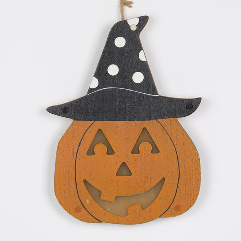 8.5*0.75*11.37‘’ Halloween Pumpkin Ghost Décor W/Lite