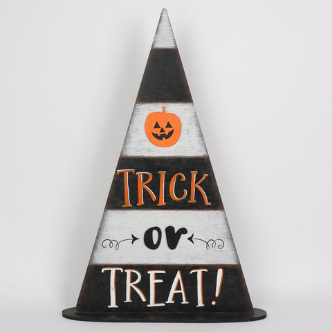 Halloween Trick Or Treat Hat MDF Décor