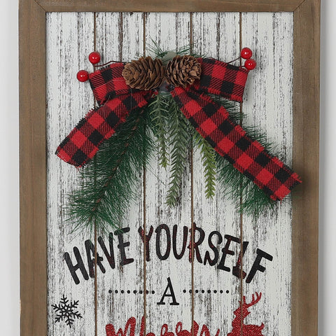 Christmas 9.0*0.375*17.75'' Mdf Merry Christmas Sign Wall Décor | Christmas Decor | Festive Holiday Decoration