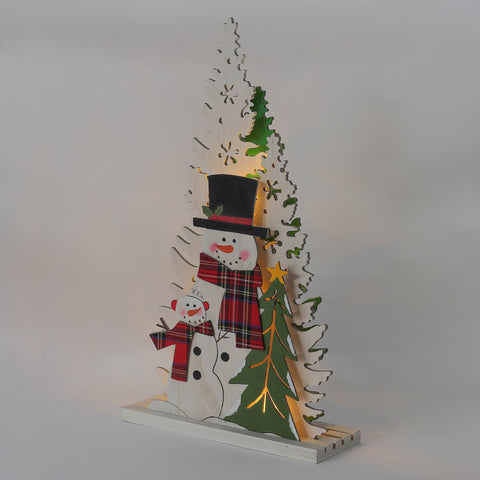 Christmas 10.625*4.0*19.25'' Snowman &Trees Décor | Christmas Decor | Festive Holiday Decoration
