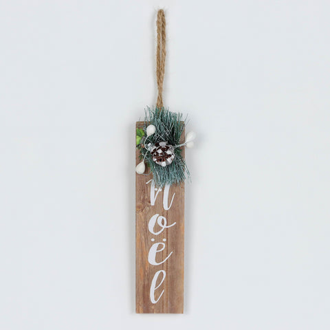 Christmas Trend "Noel" Wooden Plaque Ornament with Wreath