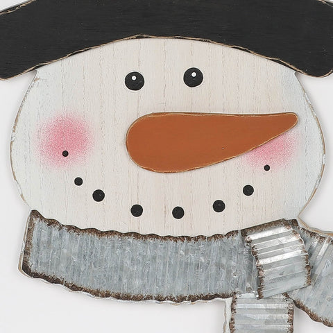 Christmas 12.25*23.5*0.5'' Snowman W/Black Hat Décor | Christmas Decor | Festive Holiday Decoration