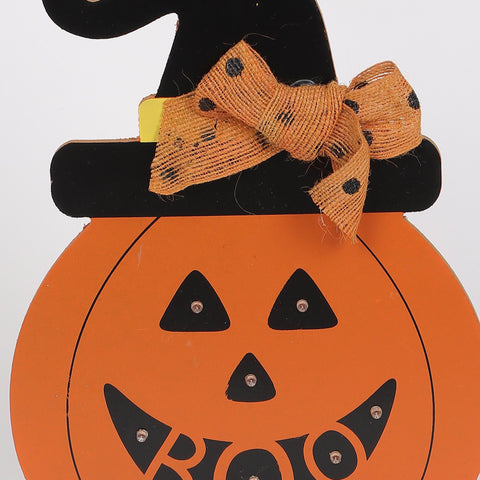 8.25*1.5*12‘’ Halloween Pumpkin Ghost Décor W/Lite