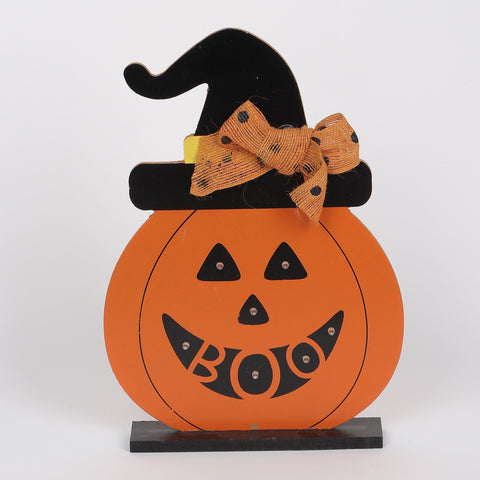 8.25*1.5*12‘’ Halloween Pumpkin Ghost Décor W/Lite