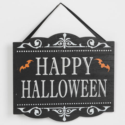 Black Happy Halloween MDF Wall Hanger Décor