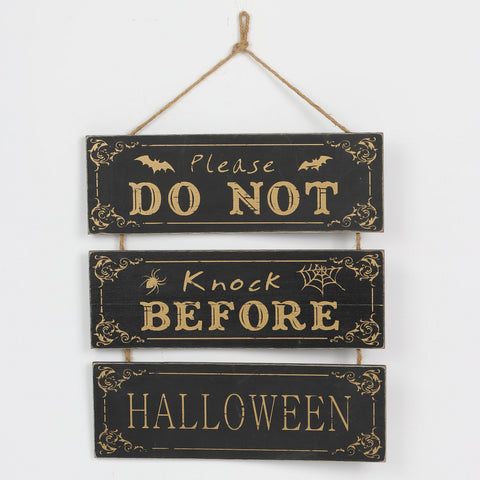 Halloween "Please Do Not Knock Before Halloween" MDF Wall Hanger Décor