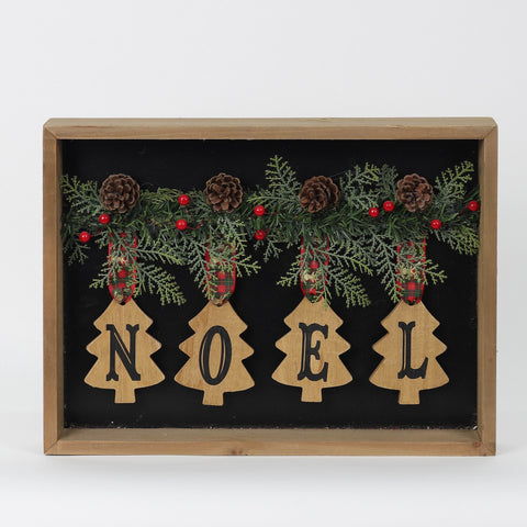 Christmas 15.875*2.0*11.75'' Mdf Box W/Noel Sign Décor